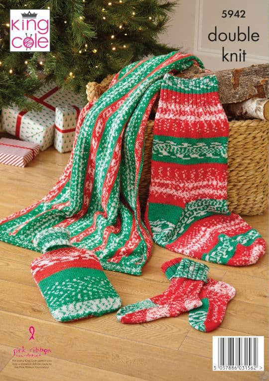King Cole Fjord DK - Blanket, Socks, Stocking and Hot Water Bottle Cover (5942)