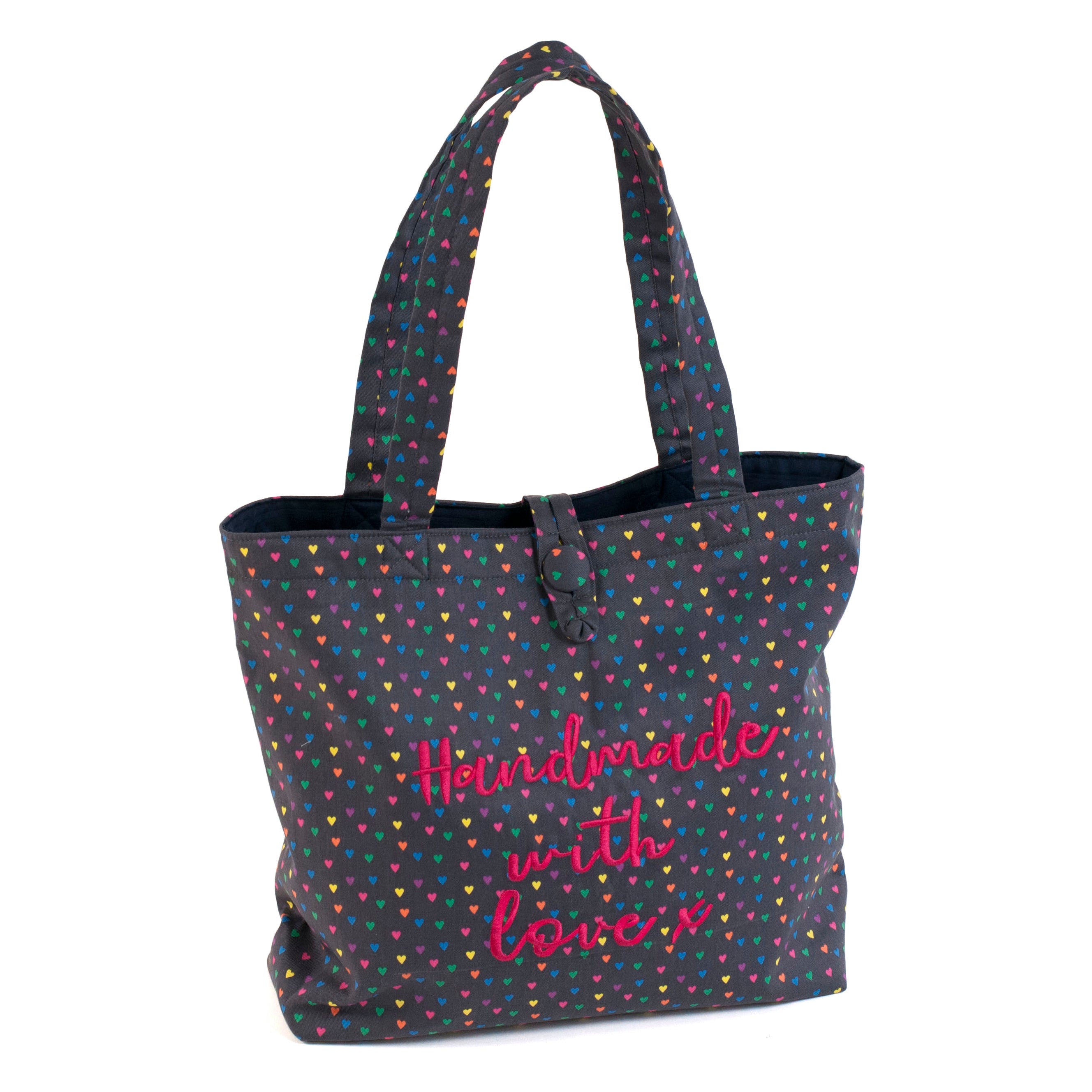 Hobby Gift Craft Tote - Embroidered Hearts