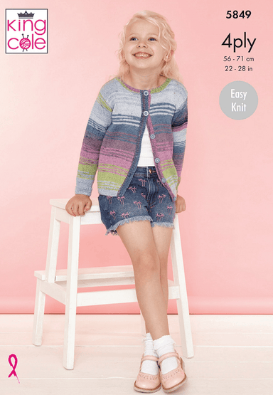 King Cole Patterns King Cole Summer 4 Ply - Cardigan & Top (5849) 5057886026926