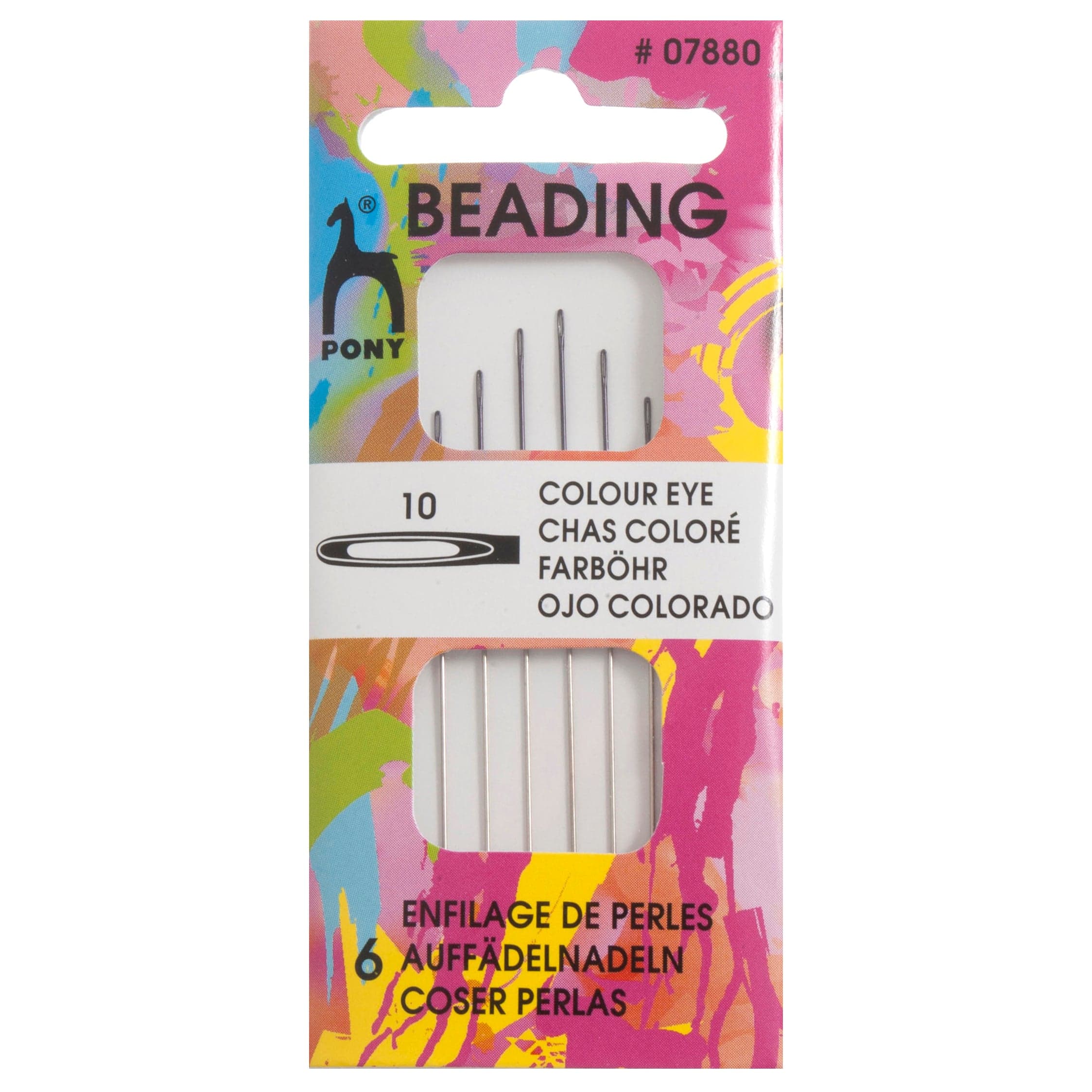 Pony Accessories Pony Pack of 5 Beading Needles with Colour-Coded Eye (Size 10) 8901003078800