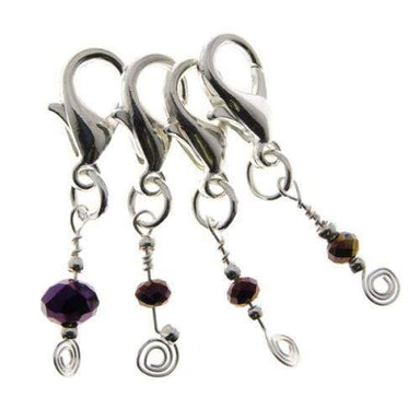 Kuszty Accessories Crochet Kuszty Stitch Marker - Purple Iris Rondelle Crystal