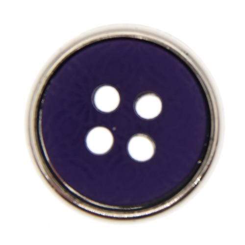Italian Buttons Buttons Purple Italian Buttons Metal Edge 4-hole Round Button - 15mm 79108770