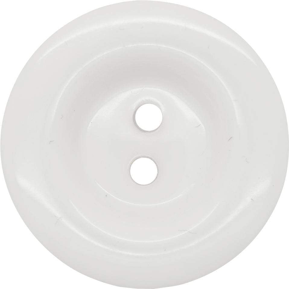 Jomil Buttons White Two Hole, High Shine Round Button (15mm) 46887842