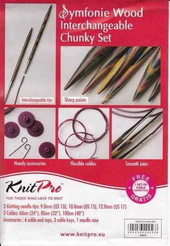 KnitPro Needles KnitPro Interchangeable Point Knitting Needles - Symfonie Wood - Chunky Set 8904086202568