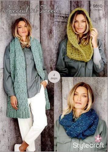 Stylecraft Patterns Stylecraft Special XL Tweed Super Chunky - Scarves and Snoods (9810) 5034533075032