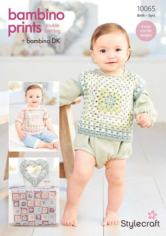 Stylecraft Bambino Prints DK & Bambino DK - Crochet Tops & Blankets (10065)