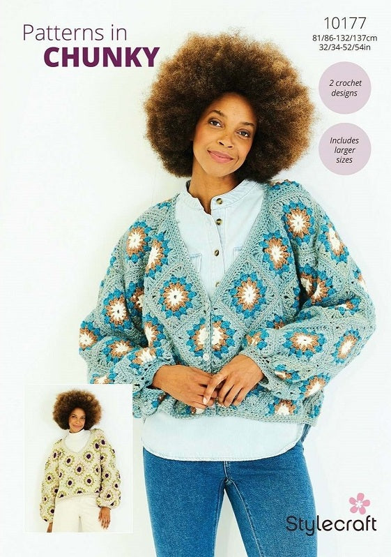 Stylecraft Moorland Chunky & Softie Chunky - Crochet Sweater & Cardigan (10177)