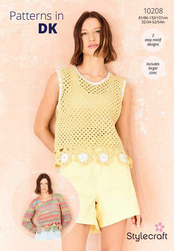 Stylecraft Cotton Twist DK - Crochet Vest & Sweater (10208)
