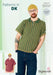 Man wearing a green and brown striped knitted shirt with a Stylecraft label