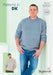 Man wearing a blue knitted sweater with 'Stylecraft' branding on a white background