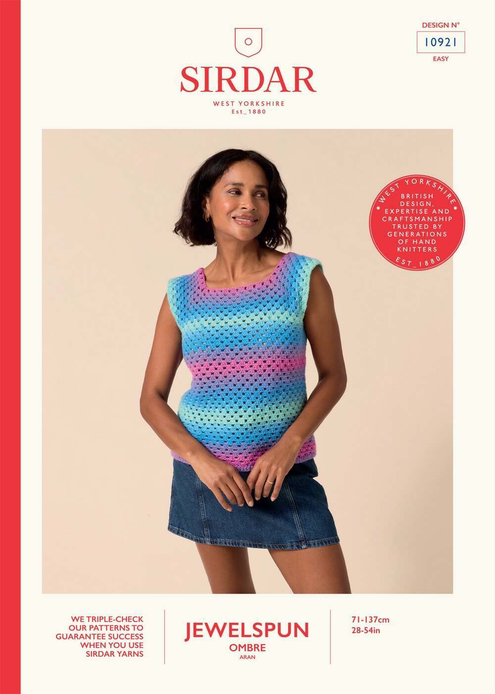 Sirdar Jewelspun Ombre Aran - Crochet Vest (10921)