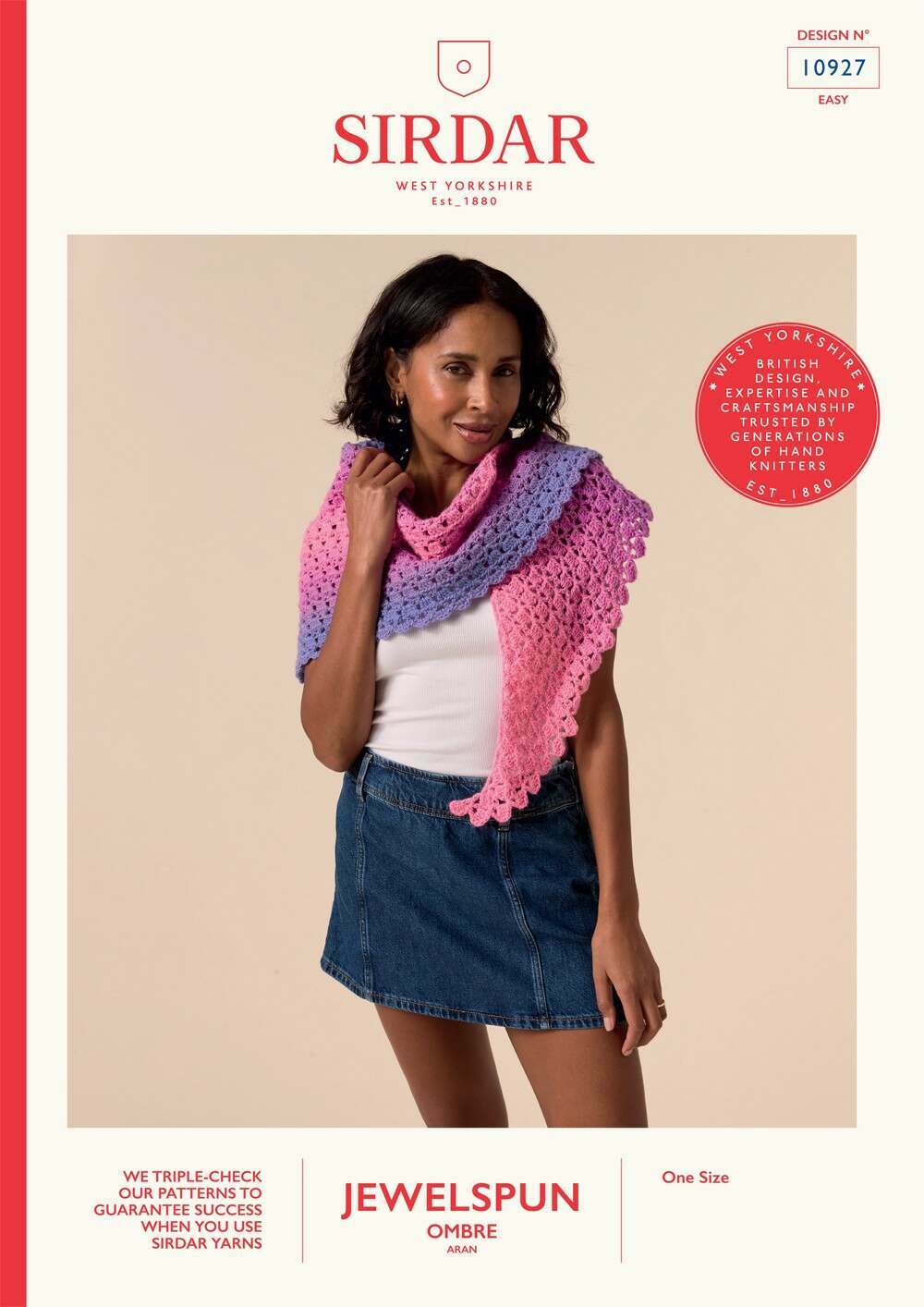 Sirdar Jewelspun Ombre Aran - Crochet Shawl (10927)