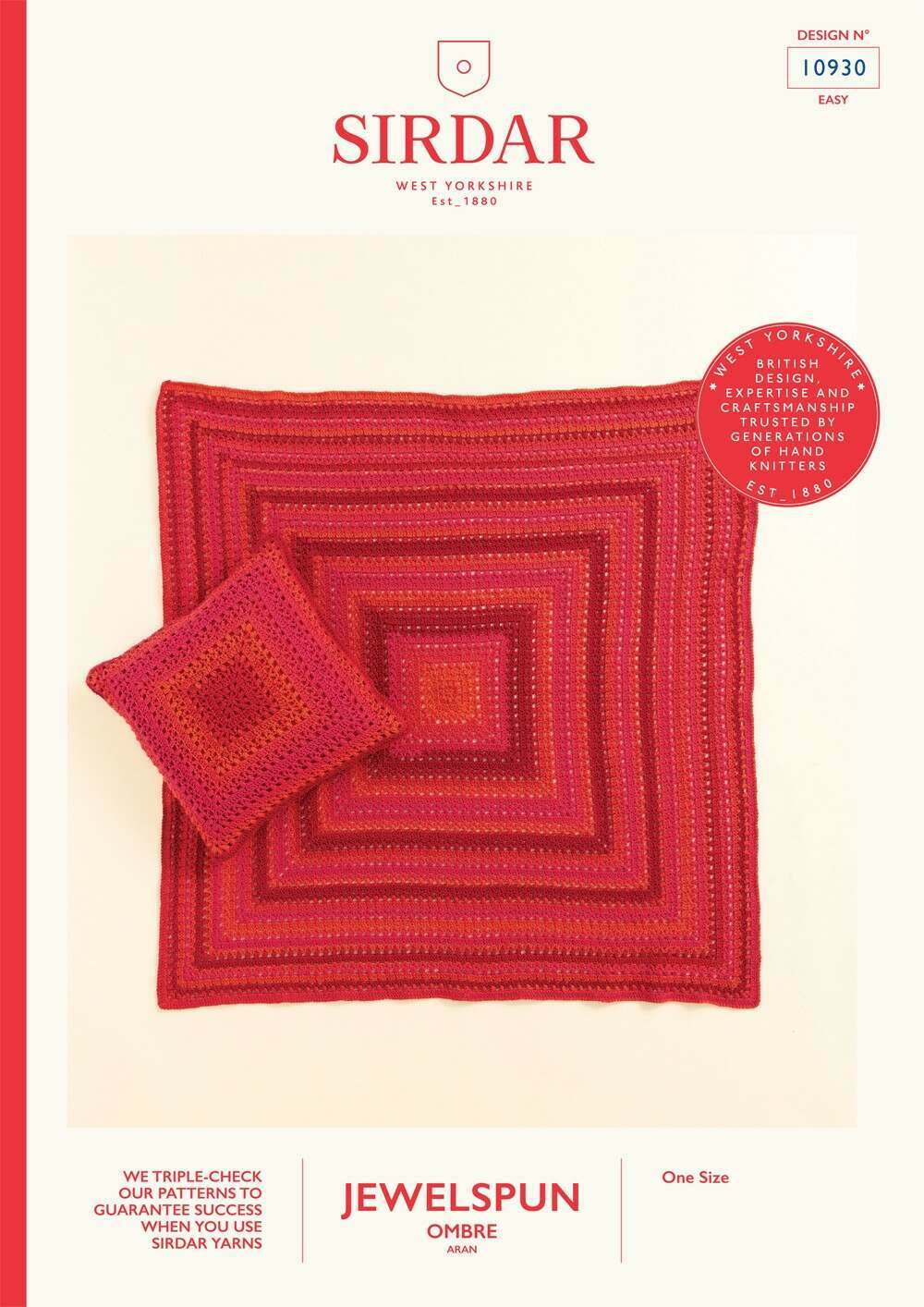 Sirdar Jewelspun Ombre Aran - Crochet Blanket & Cushion (10930)