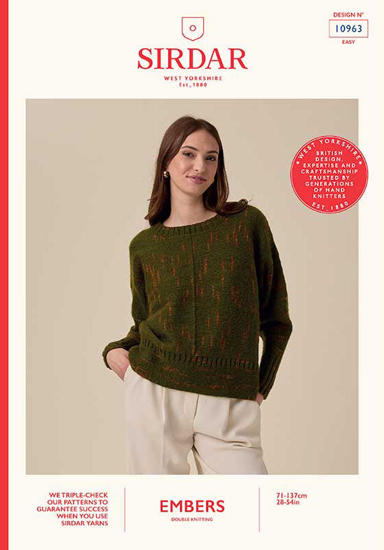 Sirdar Embers - Glimmer Sideways Sweater (10963)