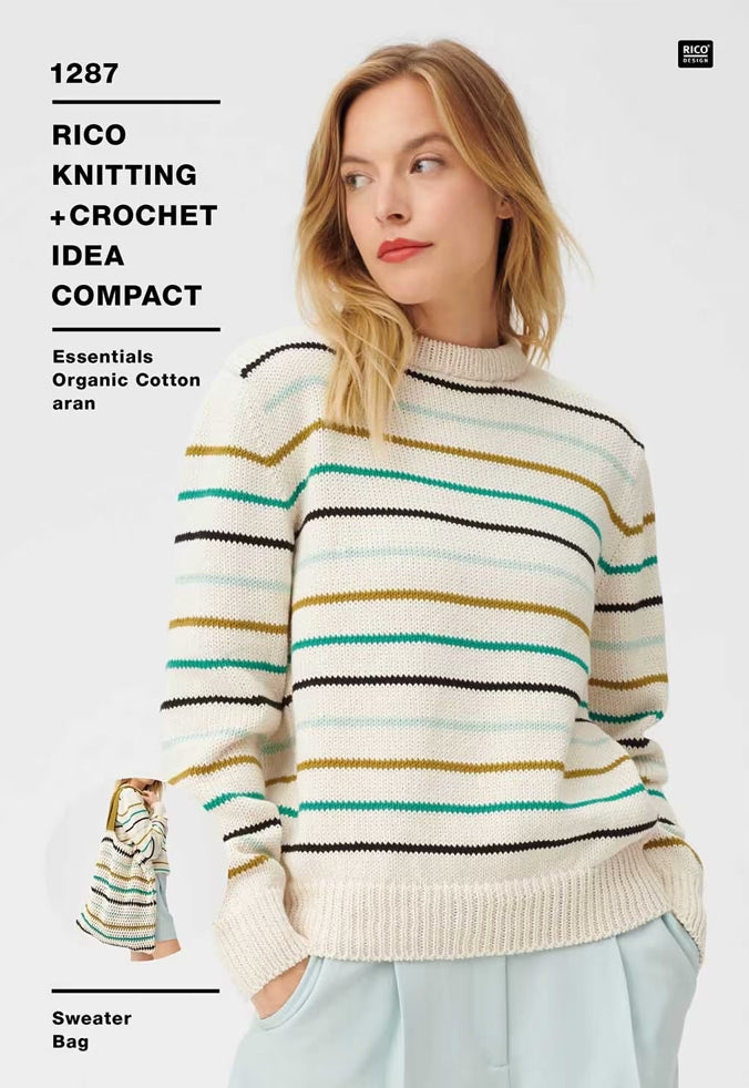 Rico Design Essentials Organic Cotton Aran - Sweater & Bag (1287)