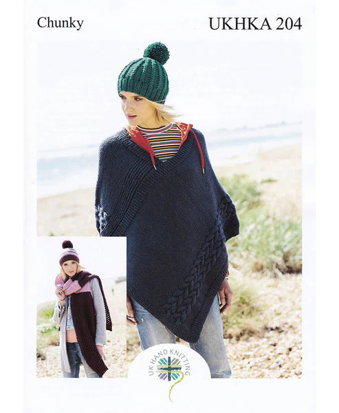 UKHKA Poncho, Hat & Scarf in Chunky (204)