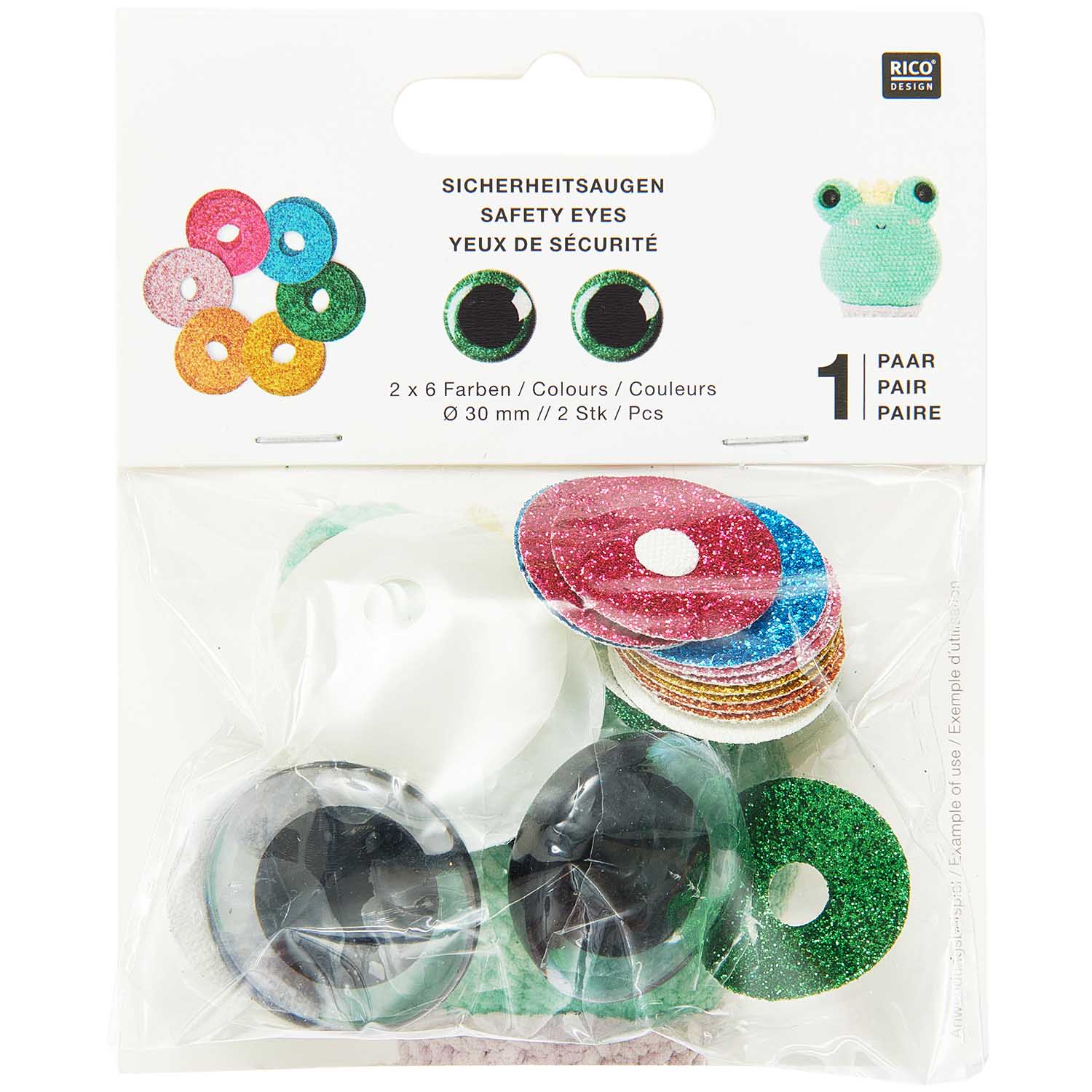 Rico Design Coloured Safety Eyes