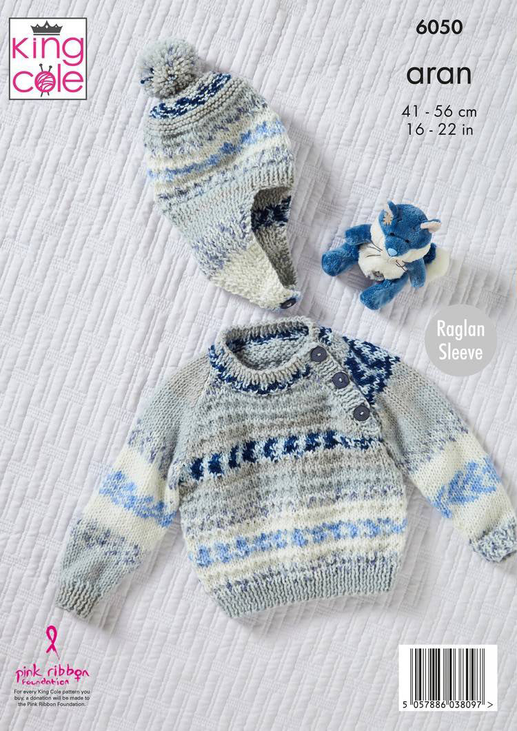 King Cole Cosy Love Aran - Sweater, Jacket & Hat (6050)