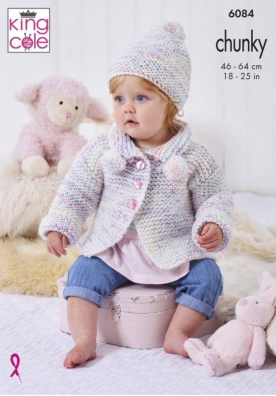 King Cole Bumble Chunky - Coat, Cardigan, Top & Hat (6084)