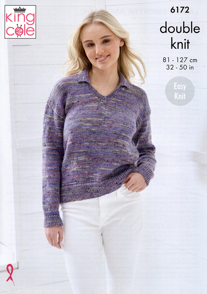 King Cole Homespun Prism DK - Ladies Sweater & Tank (6172)