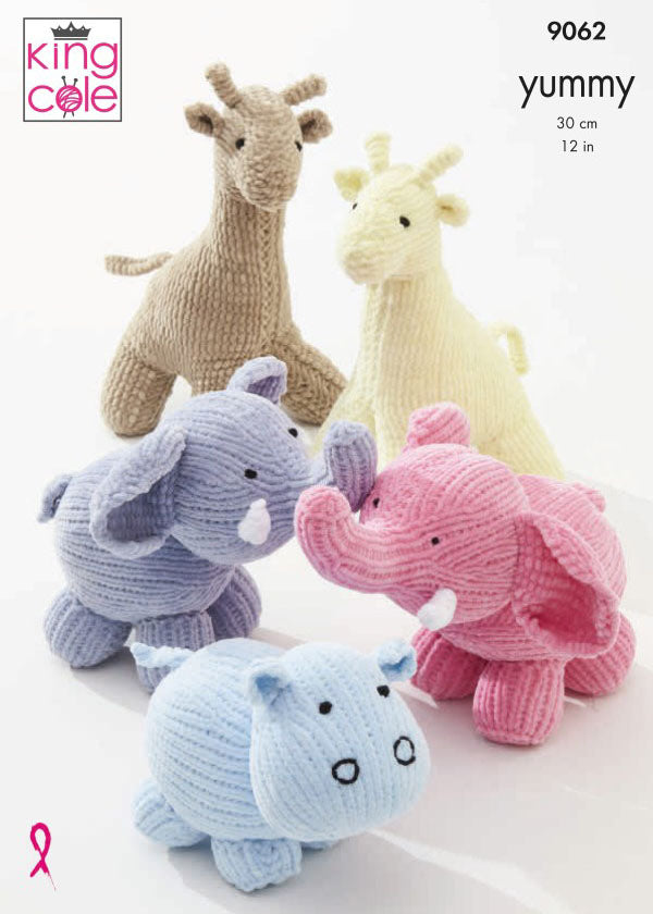 King Cole Yummy - Giraffe, Hippo & Elephant Toys (9062)