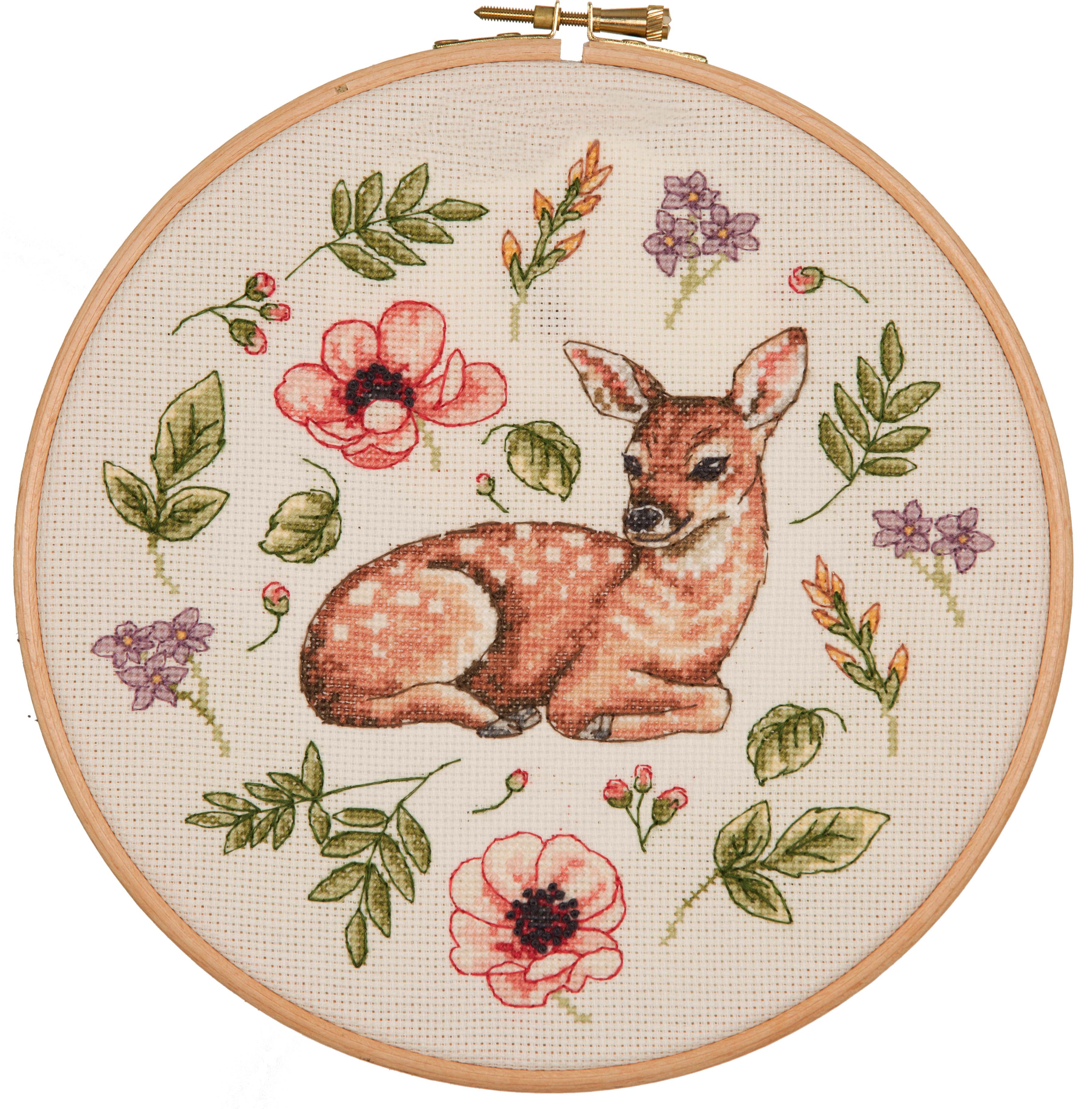 Anchor Linen Counted Cross Stitch Kit - Fawn from the Meadow Collection