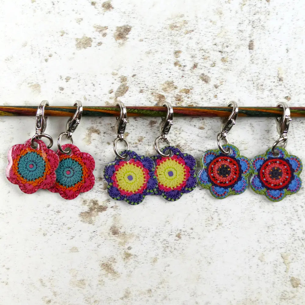 Emma Ball - Crochet Stitch Markers (x6) - Janie Crow Flowers