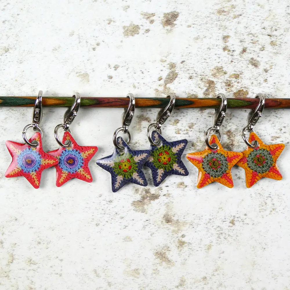 Emma Ball - Crochet Stitch Markers (x6) - Janie Crow Stars