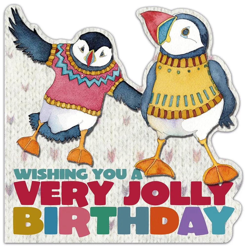 Emma Ball - Greetings Card - Woolly Puffin Birthday