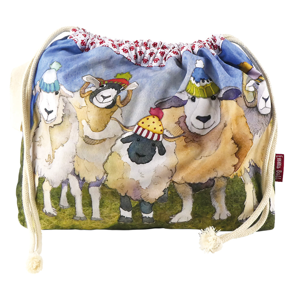 Emma Ball - Drawstring Bag - Happy Sheep