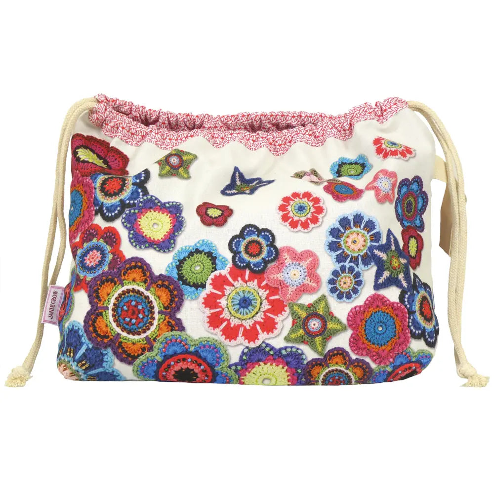 Emma Ball - Drawstring Bag - Crochet Motifs