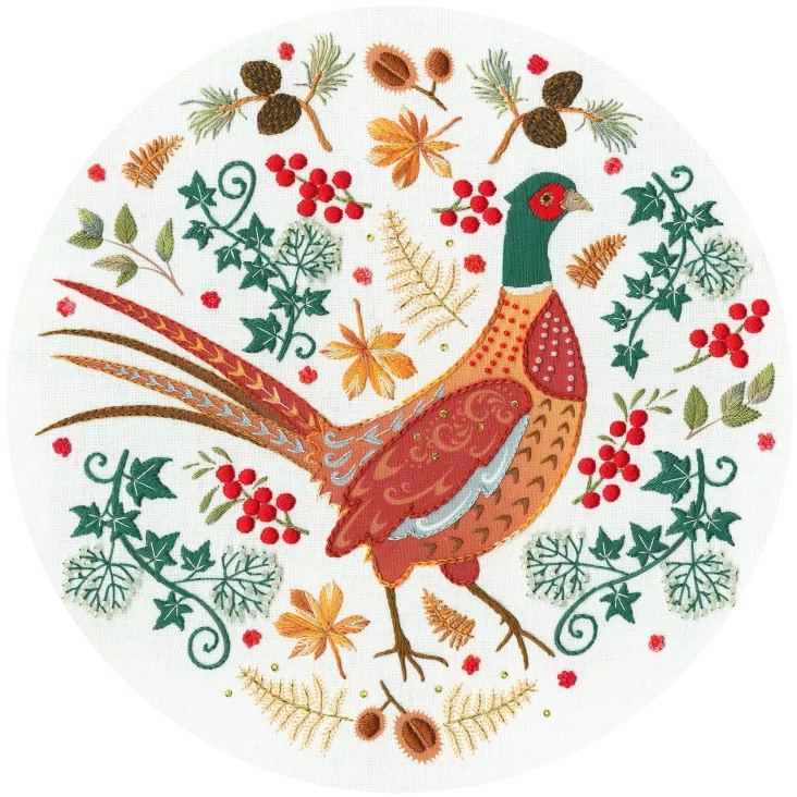 Bothy Threads - Folk Art: Folk Pheasant (Embroidery Kit)