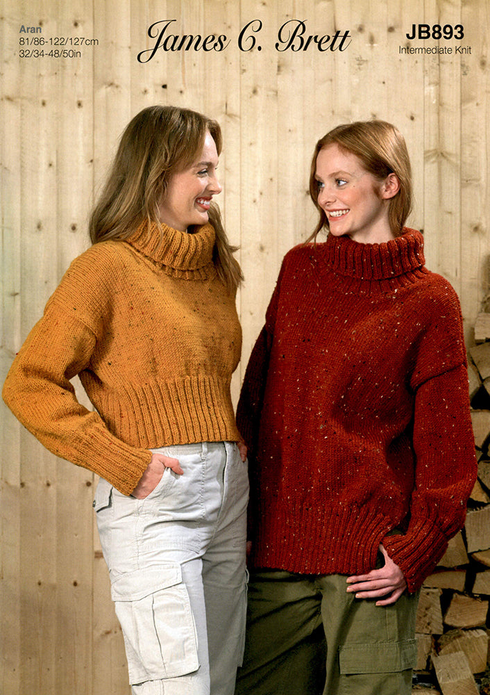 James C. Brett Rustic with Wool Aran - Sweater (JB893)