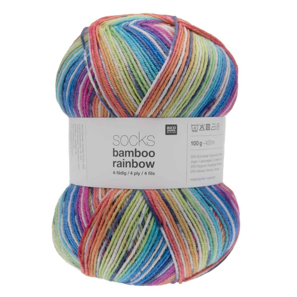 Rico Design Socks Rainbow Bamboo 4 Ply