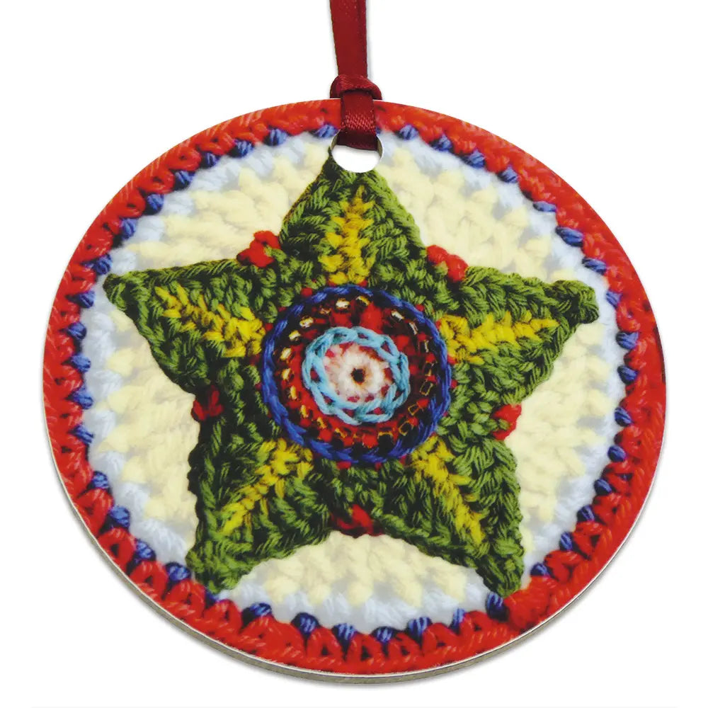 Emma Ball Green Star Bauble by Janie Crow Christmas Card