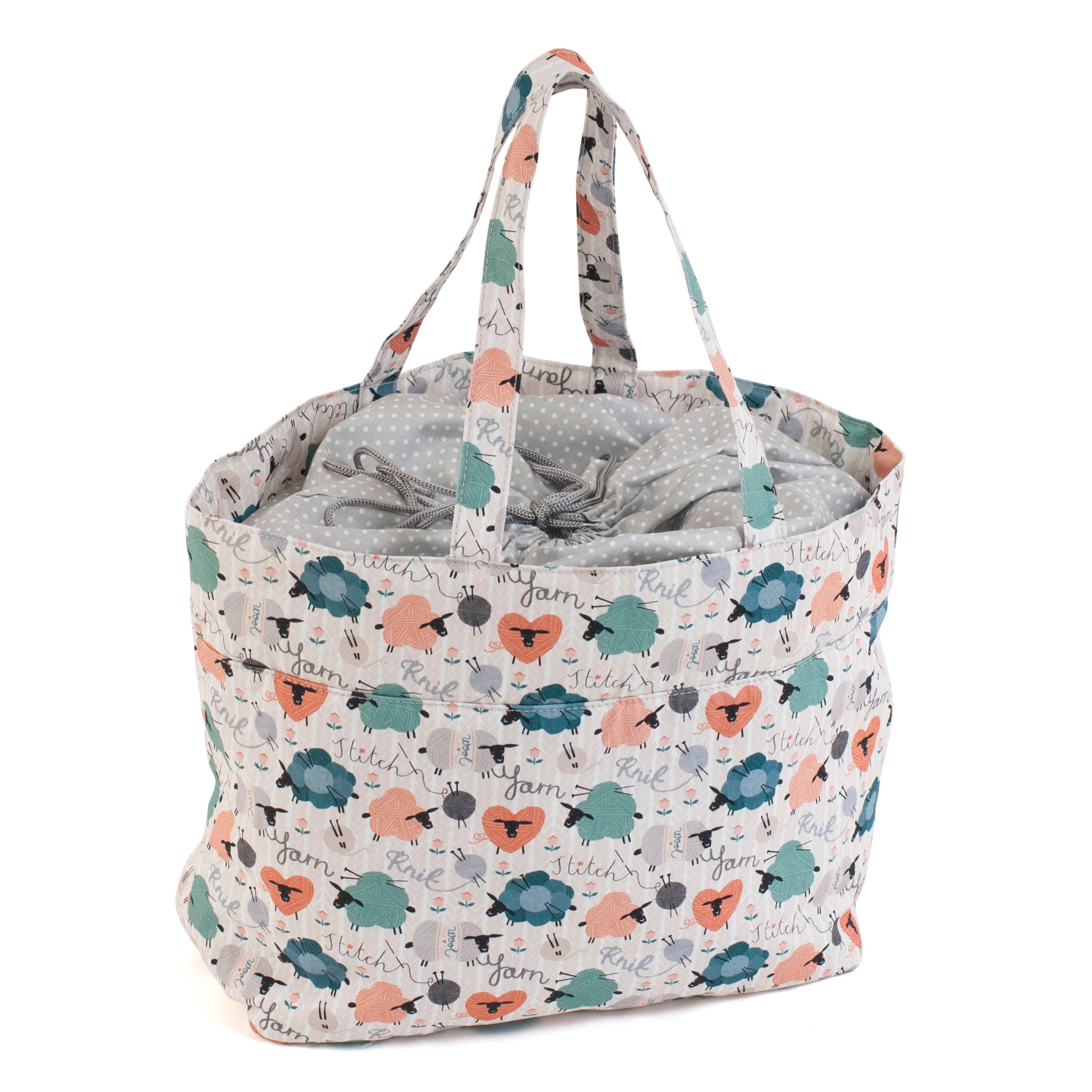 Hobby Gift Drawstring Craft Bag -  Knit Happens