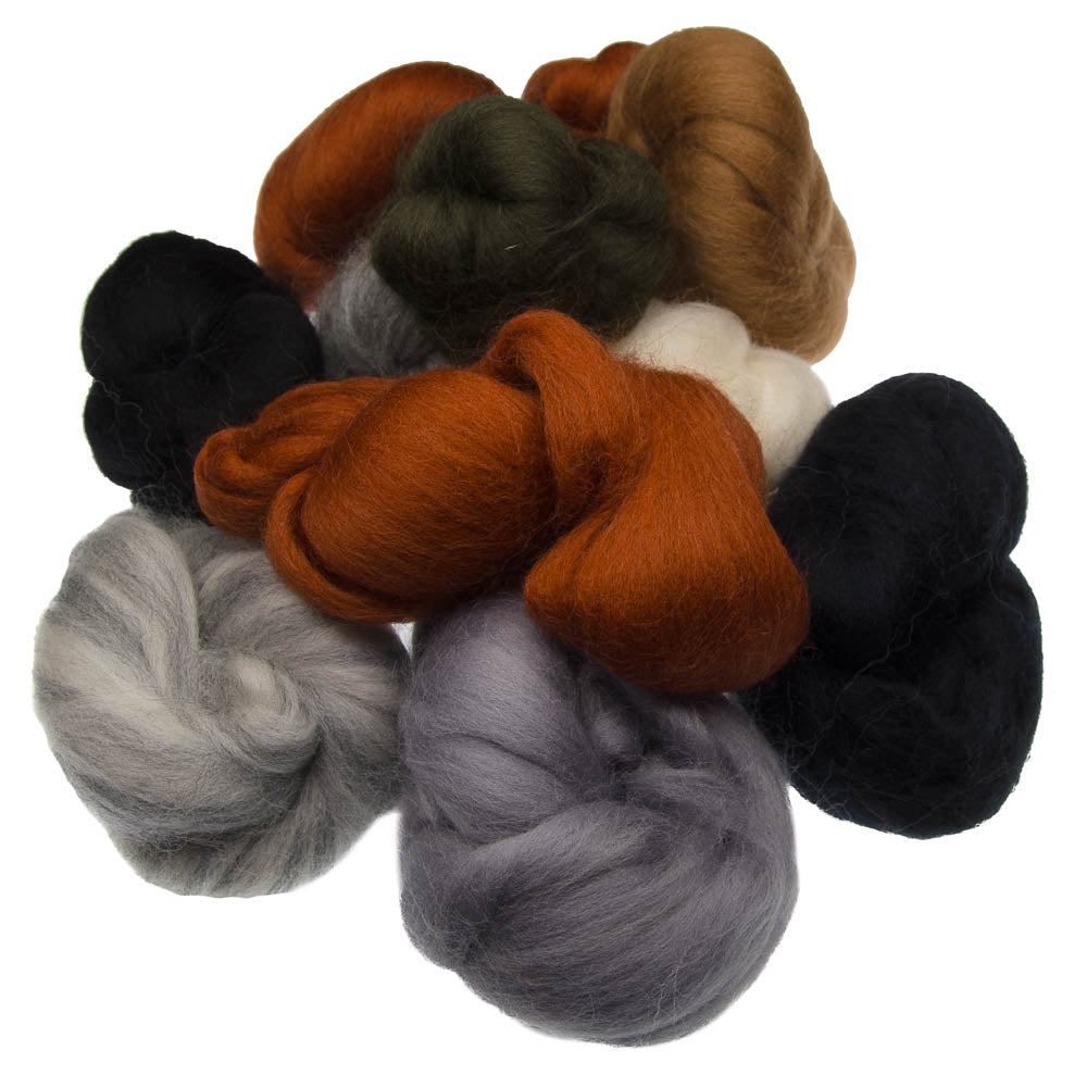 100g Mixed Bag of Wool Tops - Naturals