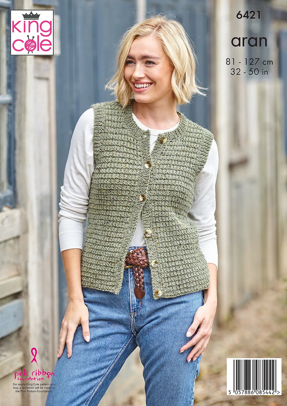 King Cole Homespun Aran - Ladies' Waistcoats (6421)