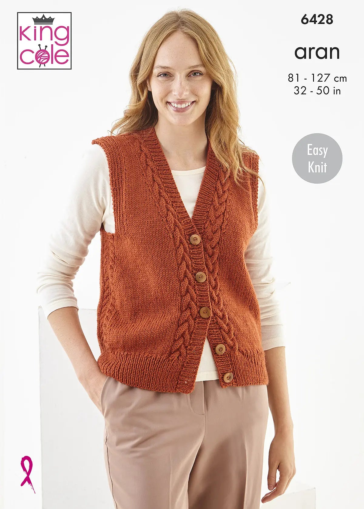 King Cole Wool Aran - Slipover & Waistcoat (6428)
