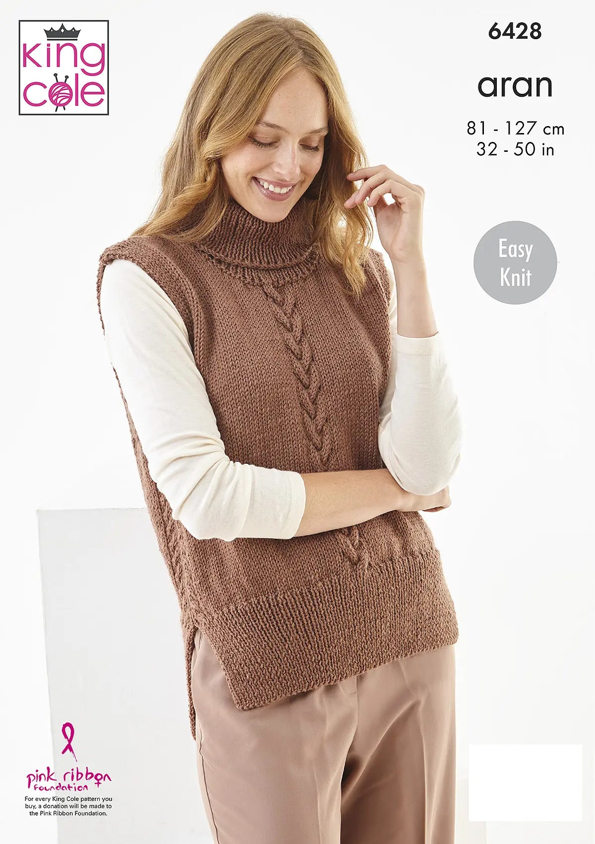 King Cole Wool Aran - Slipover & Waistcoat (6428)