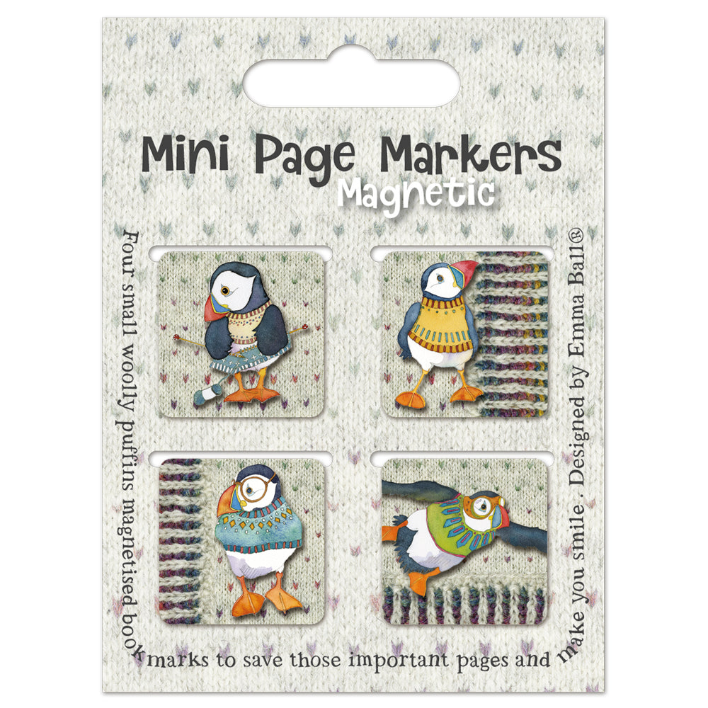 Emma Ball - Magnetic Page Markers - Woolly Puffins