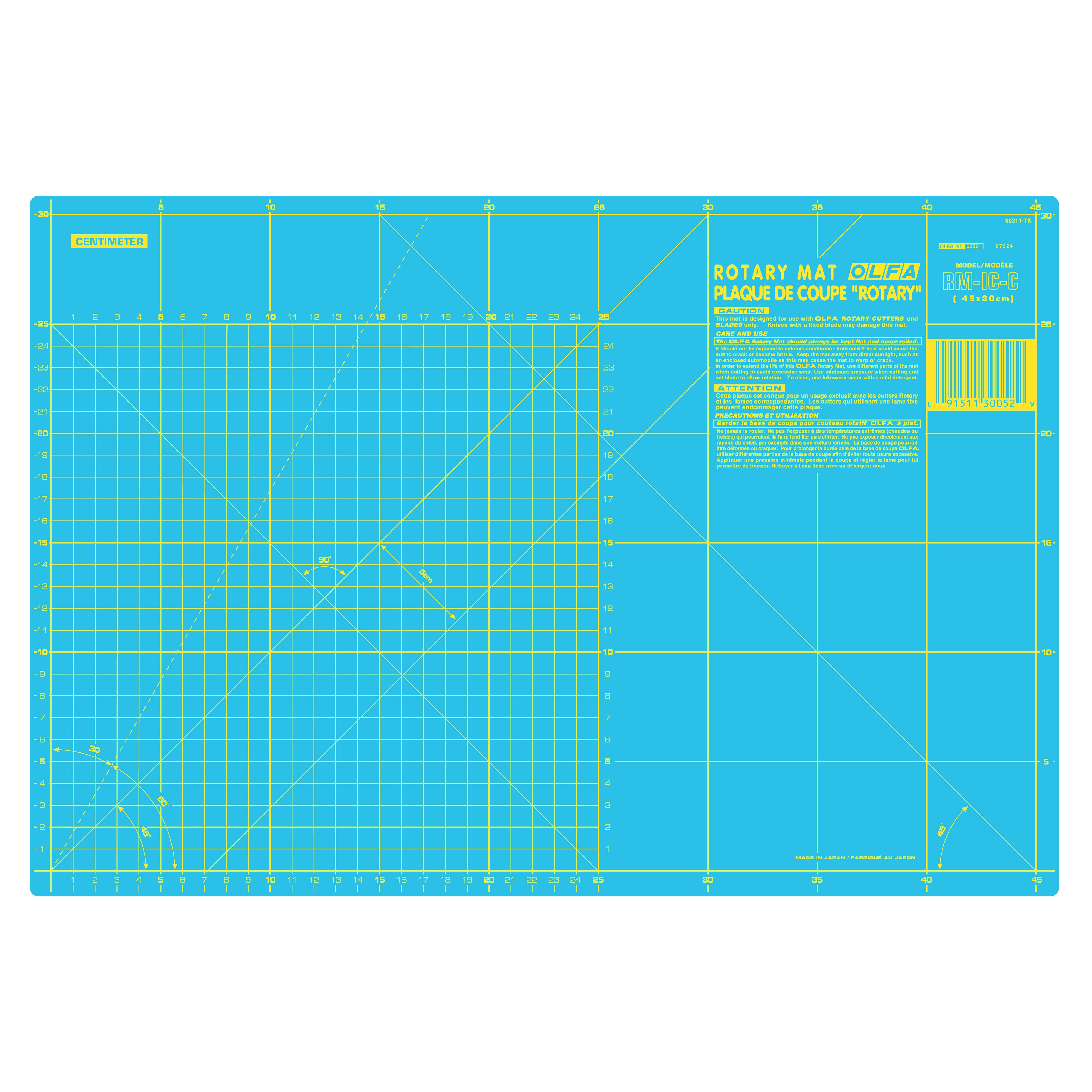 Olfa A3 Cutting Mat - Aqua (47cm x 32cm)