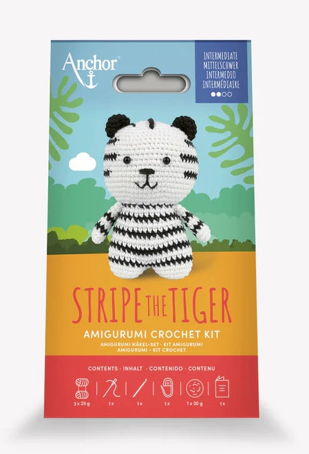 Anchor Mini Amigurumi Crochet Kit - Stripe the Tiger