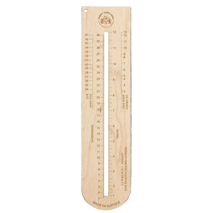 Market Town Yarns Sock Knitting Ruler