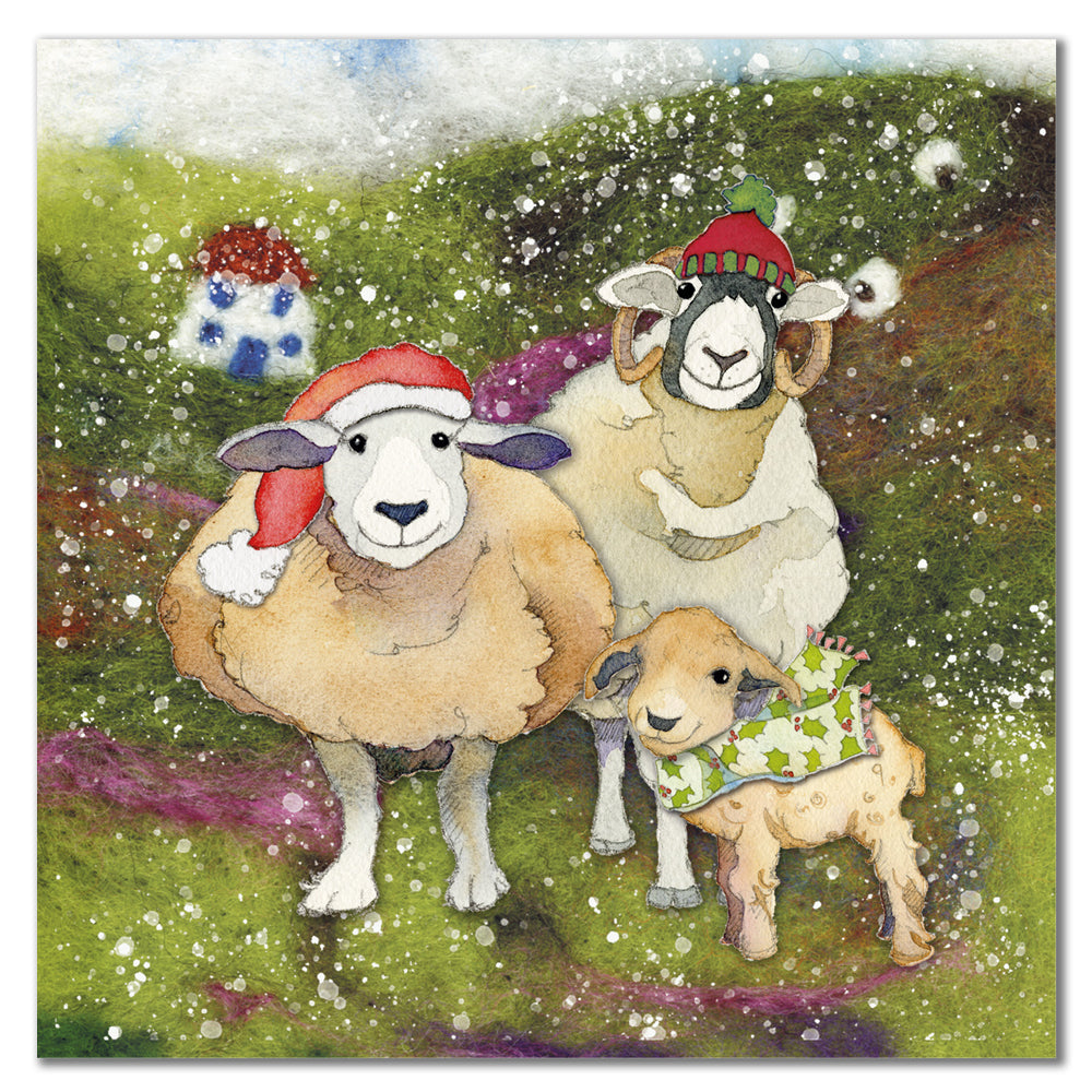 Emma Ball Felted Sheep Christmas Cards (6 Pack)