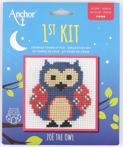 Anchor 1st Kit - Zoë the Owl (Counted Cross Stitch Kit)
