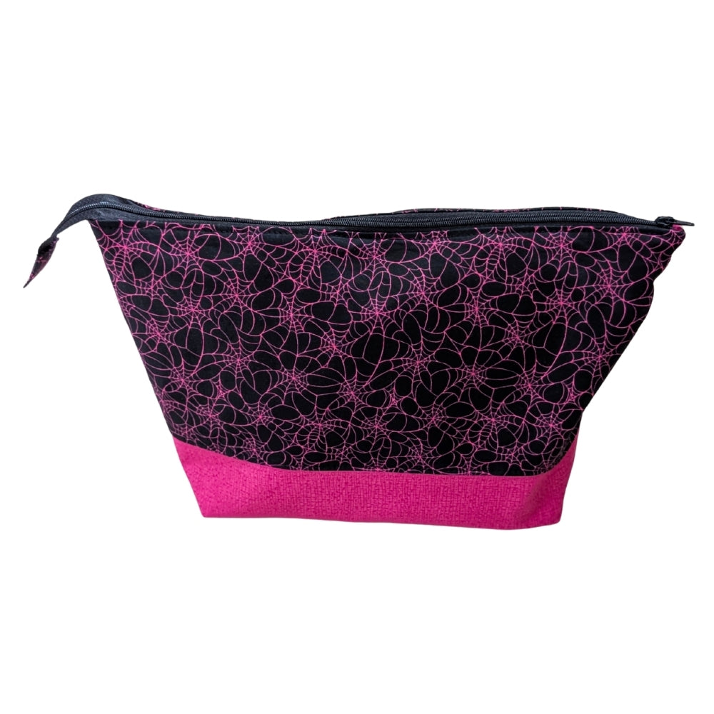 Half Done Jen Zipped Bag - Cobwebs (Hot Pink)