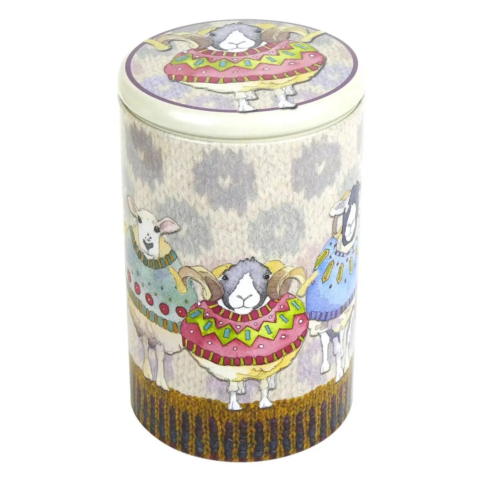 Emma Ball - Tall Round Caddy - Sheep in Sweaters