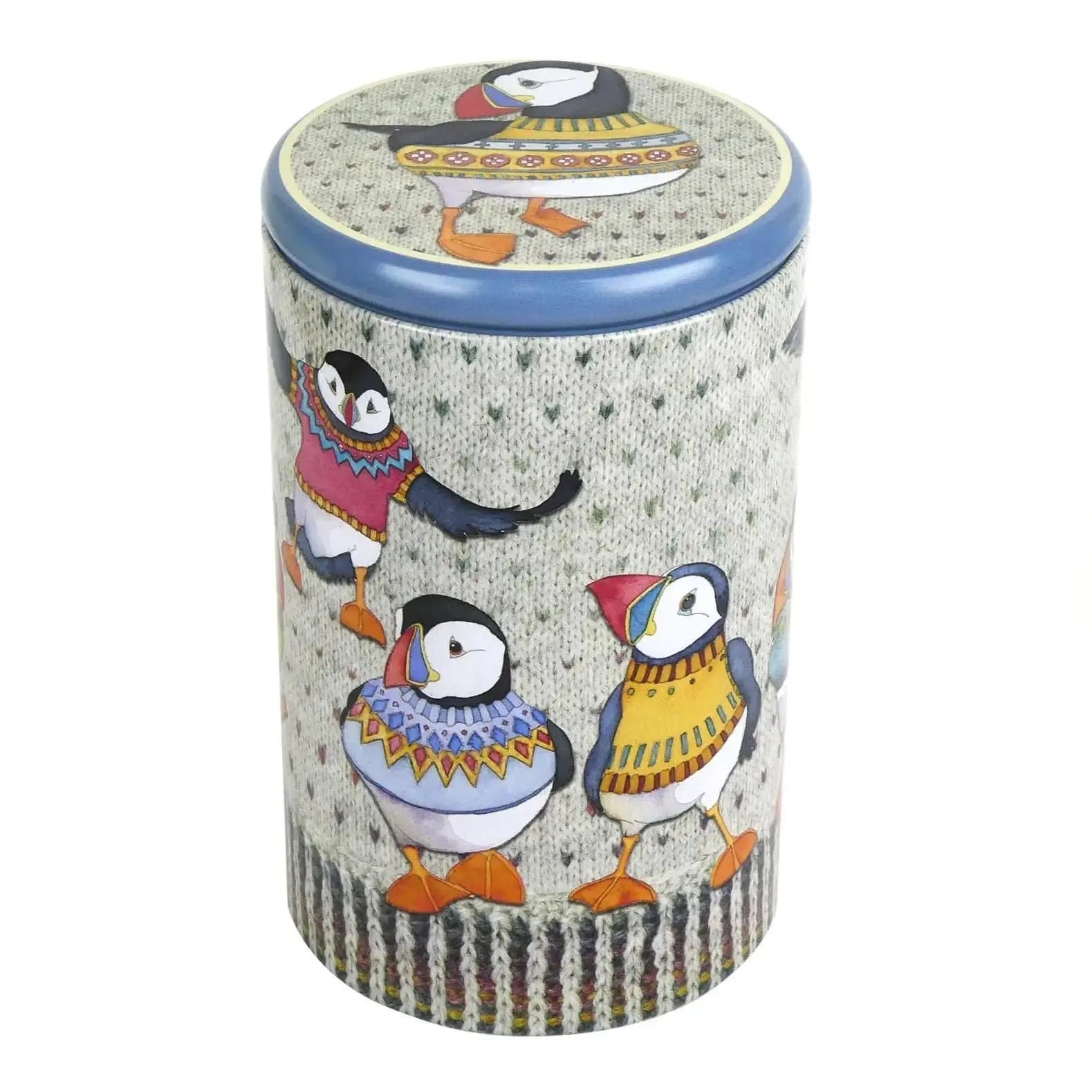 Emma Ball - Tall Round Caddy - Woolly Puffins