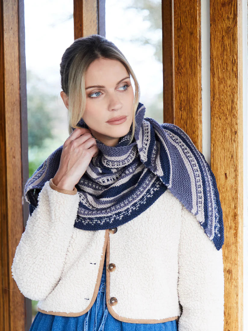 West Yorkshire Spinners ColourLab DK - Grete Garter & Pip Stitch Shawl